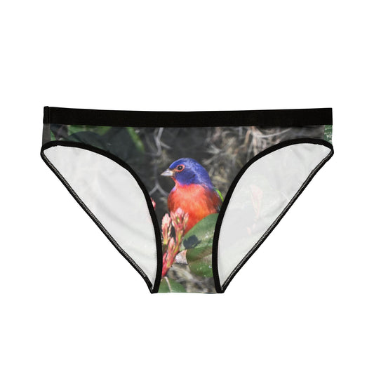 Vibrant Bird Print Women's Underwear, Nature-Inspired Lace Panties, Eco-Friendly Loungewear, Perfect Gift for Wildlife Lovers