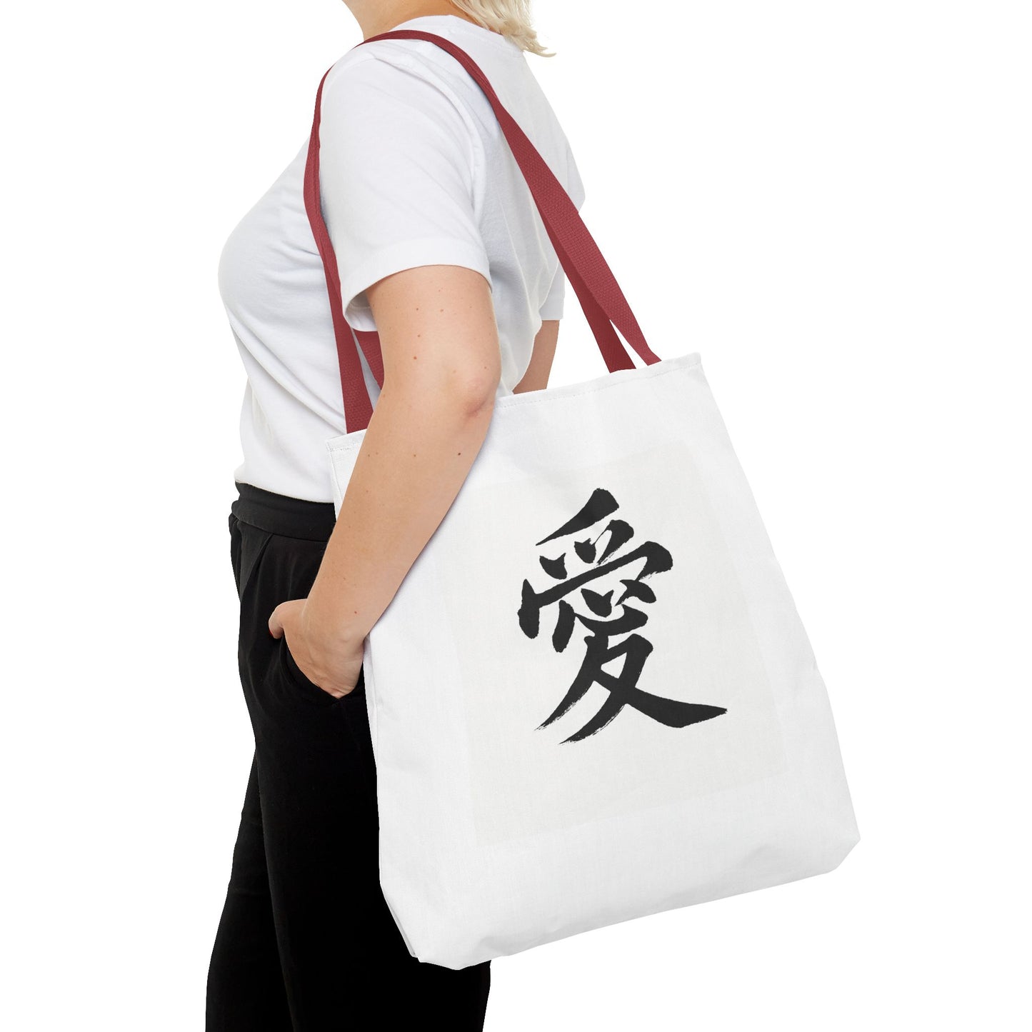 Anime Tote Bag with Love Symbol, Eco-Friendly Bag, Gift for Her, Stylish Shopping Bag, Unique Art Bag, Personalized Accessory