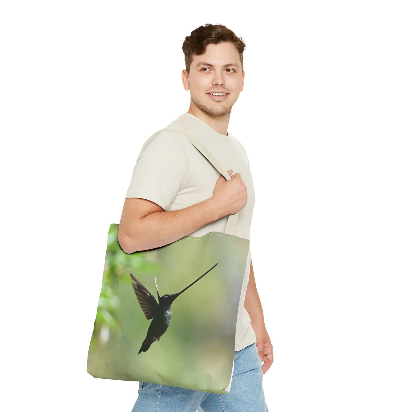 Hummingbird Tote Bag, Colorful Eco-Friendly Shopper, Summer Beach Bag, Floral Gift Bag, Lightweight Carry-All