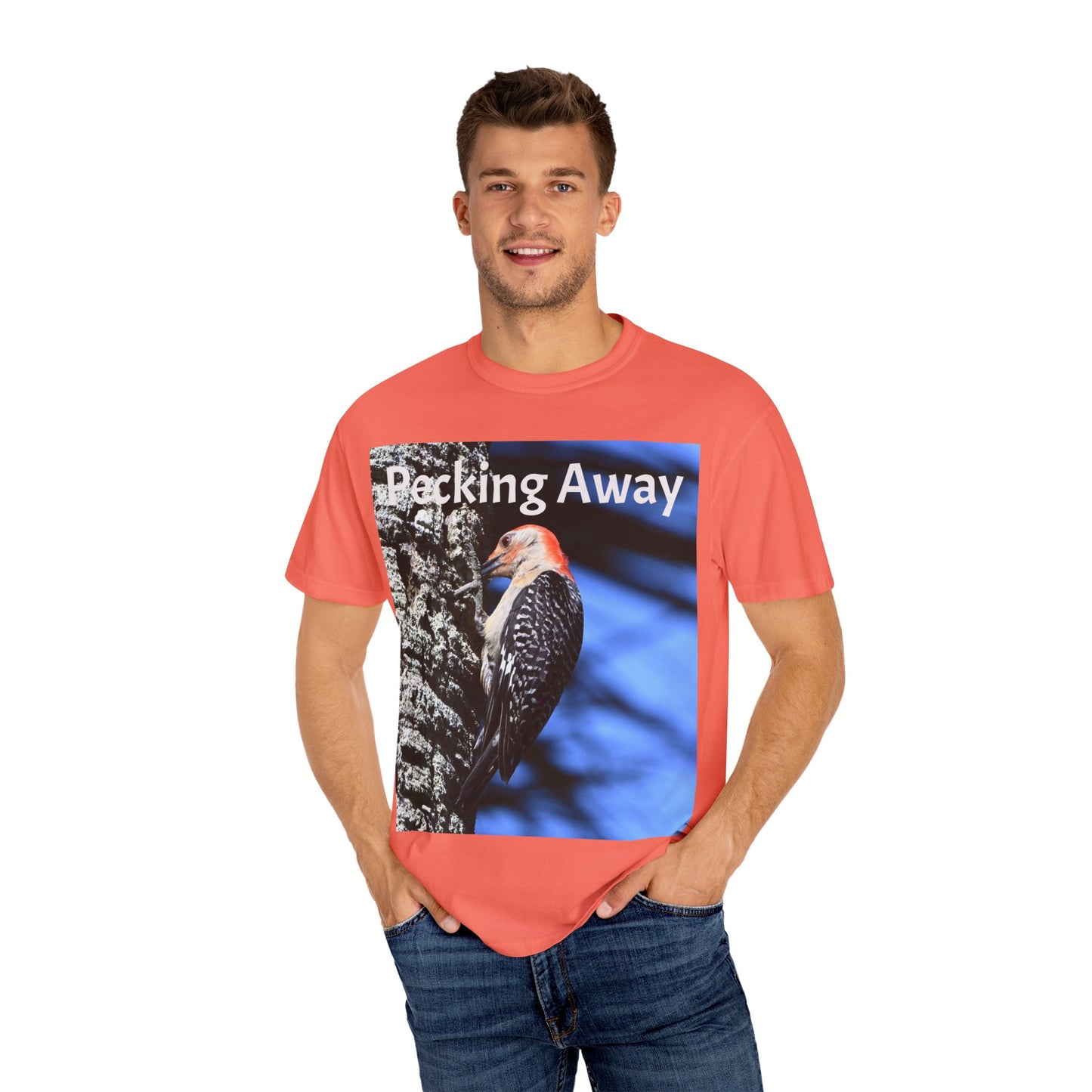 Nature Lover's Unisex T-Shirt - Eco-Friendly Tee with 'Pecking Away' Design, Gift for Birdwatchers, Nature Gifts, Casual Wear, [...]