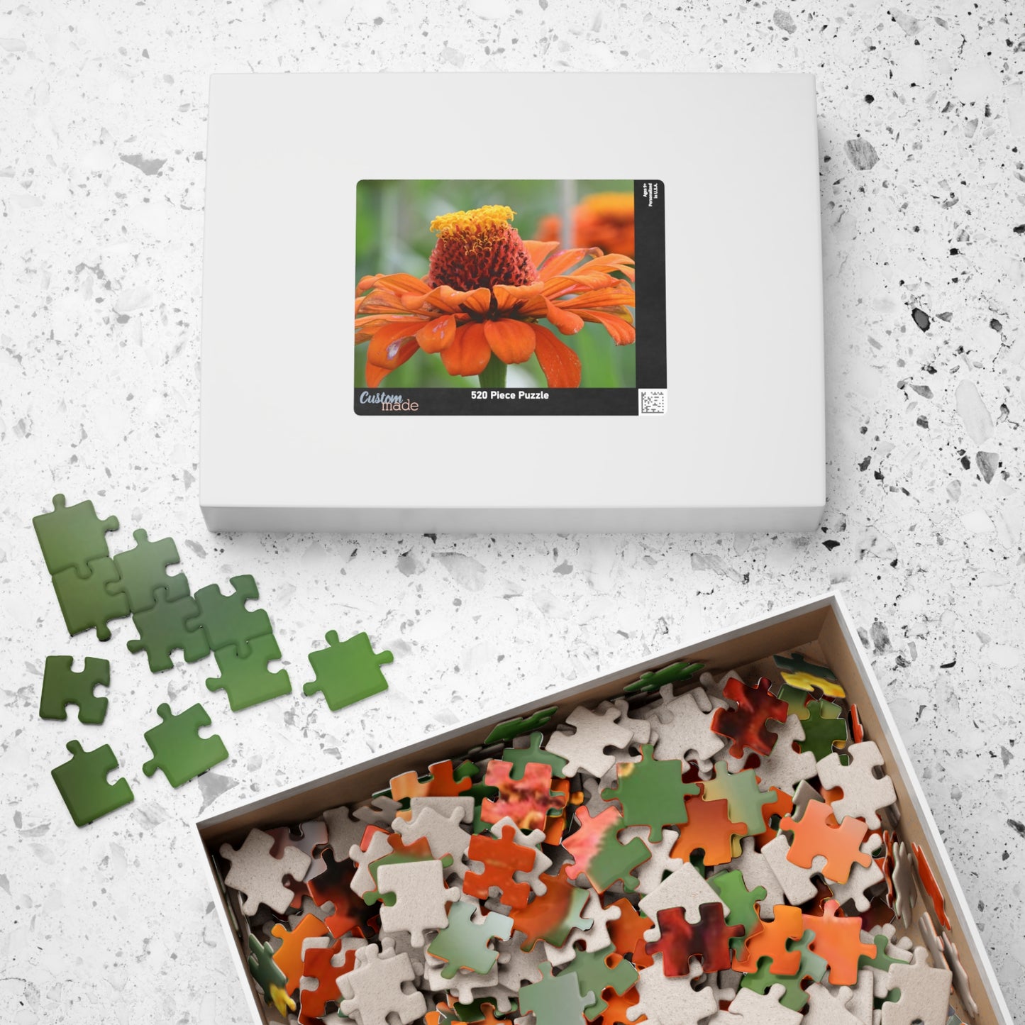 Zinnia Bloom Jigsaw Puzzle — 110/252/520/1014-Piece Floral Puzzle for Relaxation & Gifts