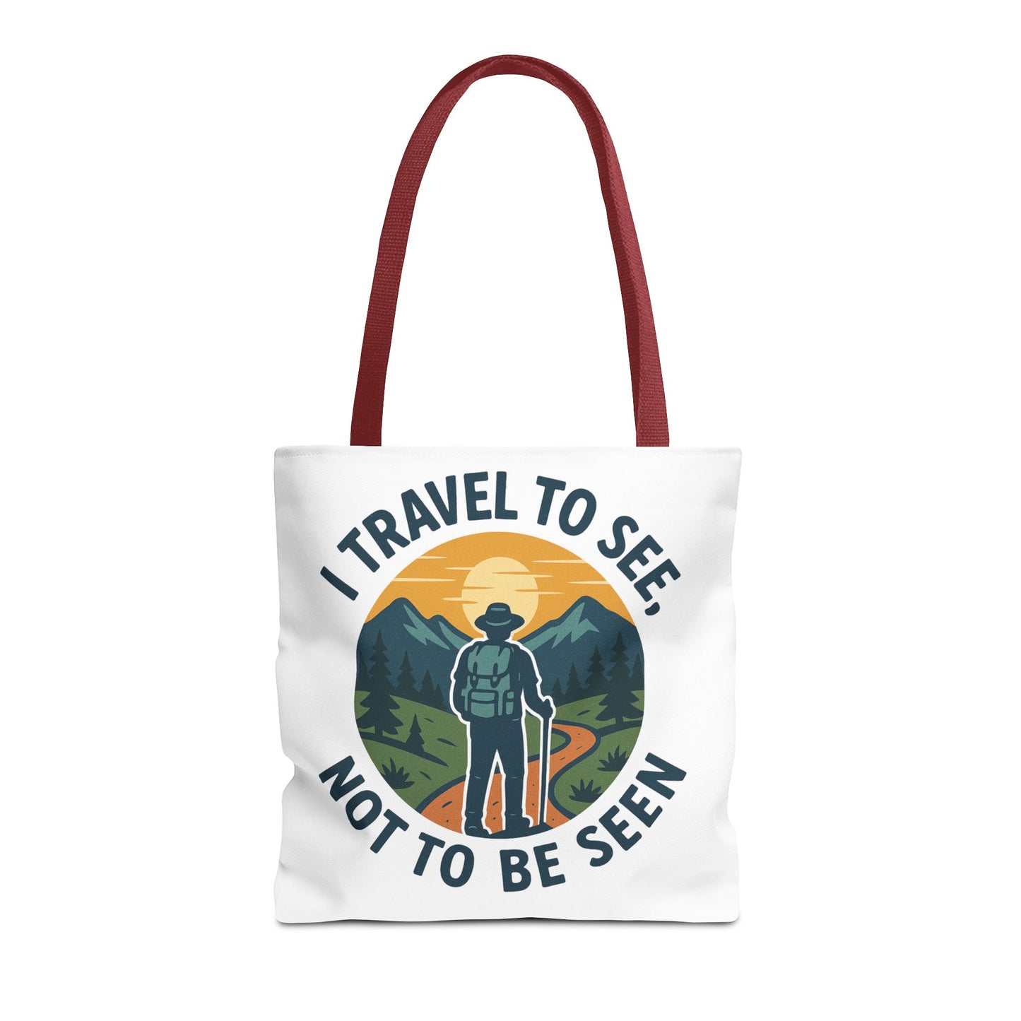 Adventurous Travel Tote Bag - 'I Travel to See, Not to Be Seen' - Ideal for Hiking, Camping, Road Trips, Gifts for Outdoor Lovers
