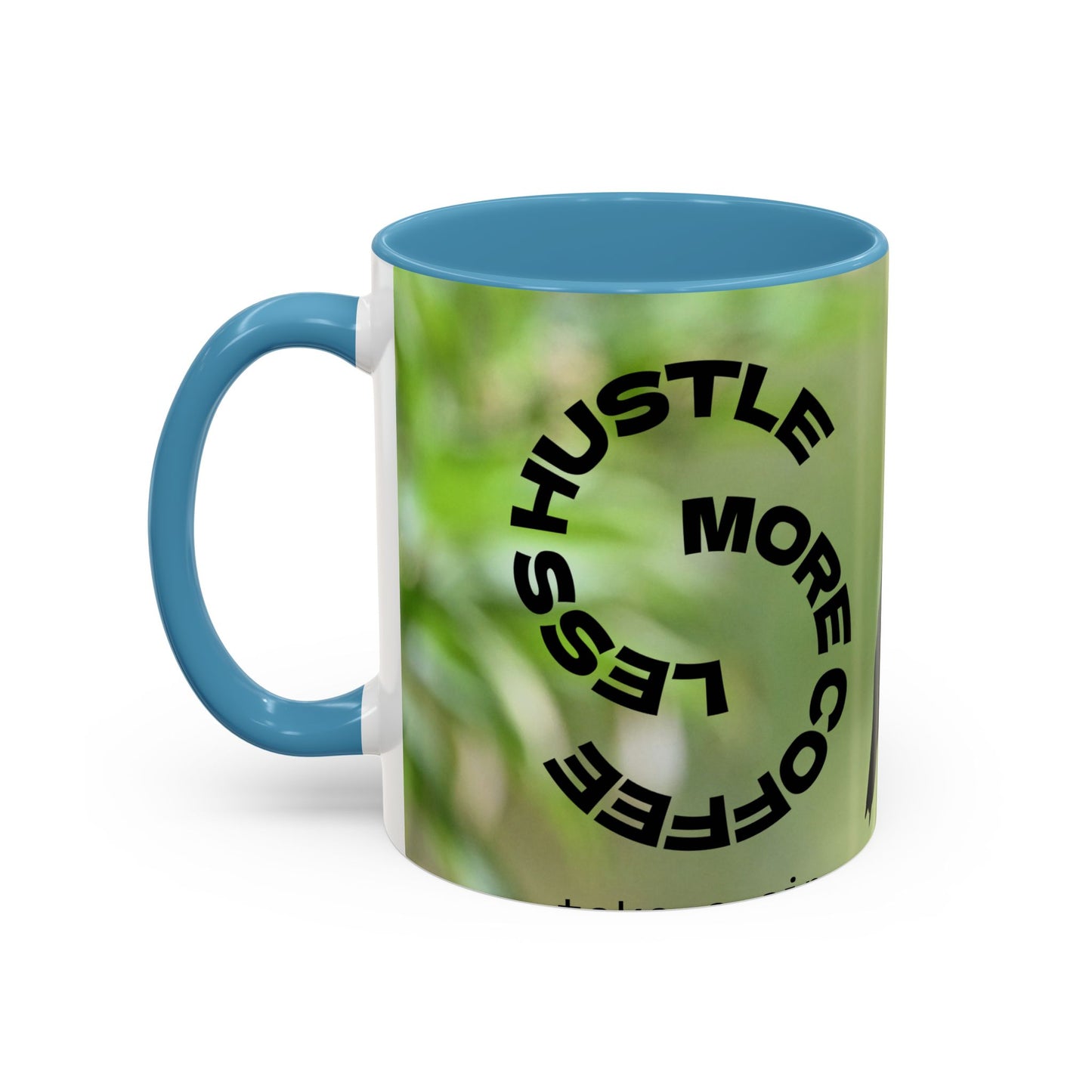 Hummingbird Accent Coffee Mug – 11/15oz Ceramic Mug with Black Interior & Handle