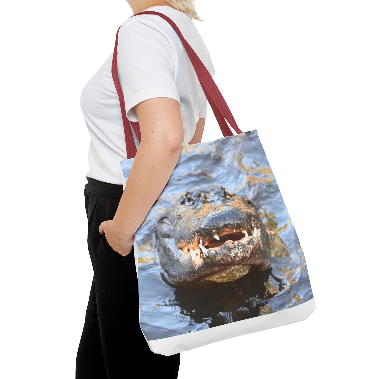 Alligator Print Tote Bag, Eco-Friendly Shopping Bag, Wildlife Lover Gift, Summer Essential, Beach Tote, Animal Lover Accessories