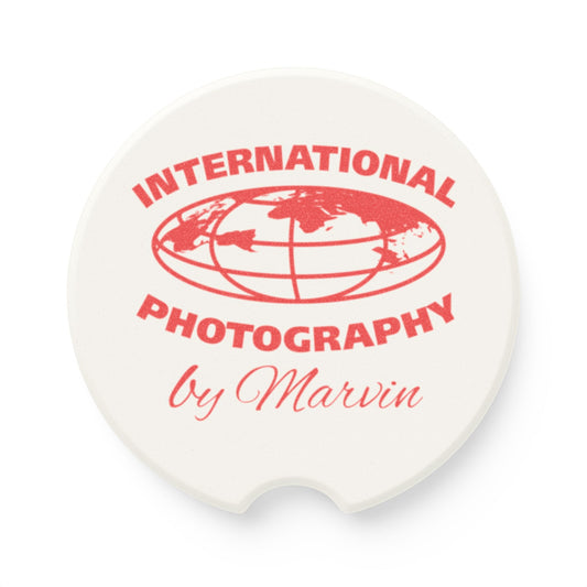 Custom Soapstone Car Coaster - Unique Gift for Photography Lovers, Car Accessory, Drink Holder, International Photography Decor, Car Decor