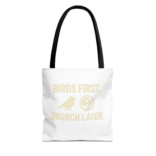 Birds First Brunch Later Tote Bag - Fun Grocery Bag, Eco-Friendly Shopping Tote, Perfect Gift for Brunch Lovers, Weekend Outings
