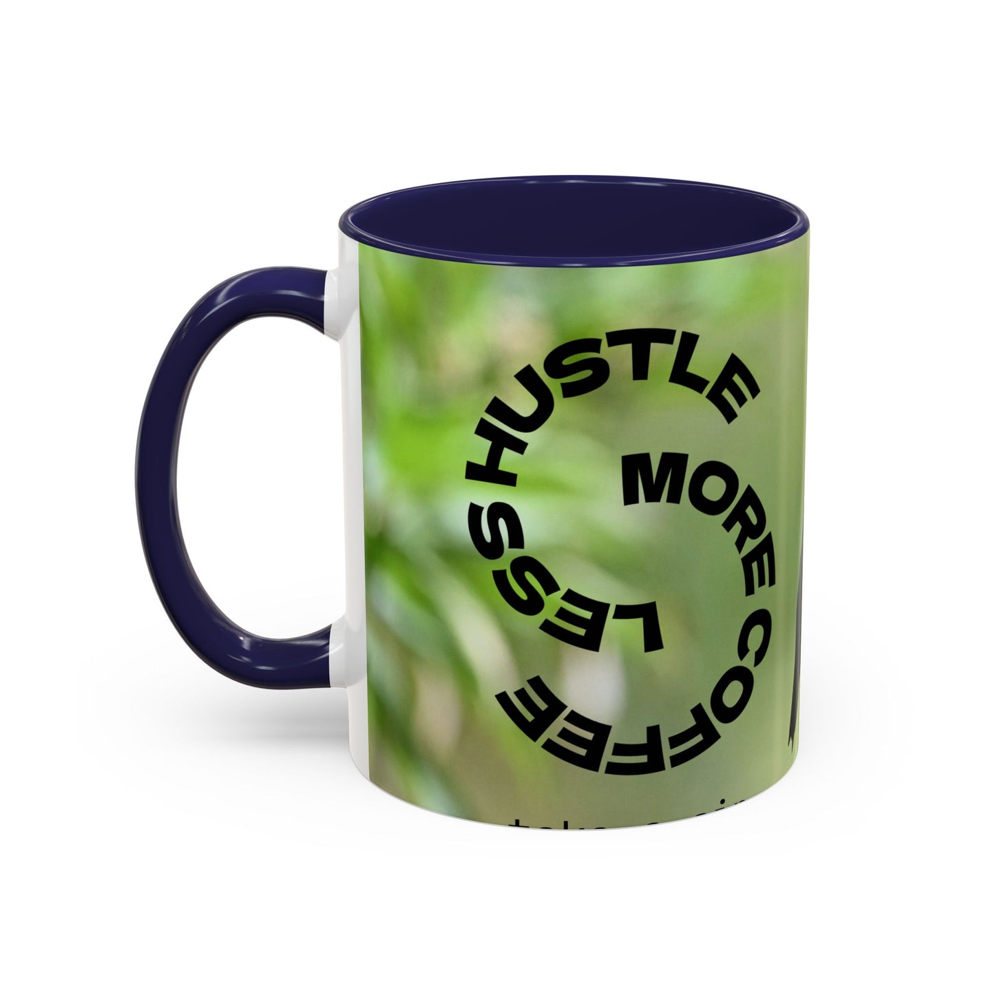 Hummingbird Accent Coffee Mug – 11/15oz Ceramic Mug with Black Interior & Handle