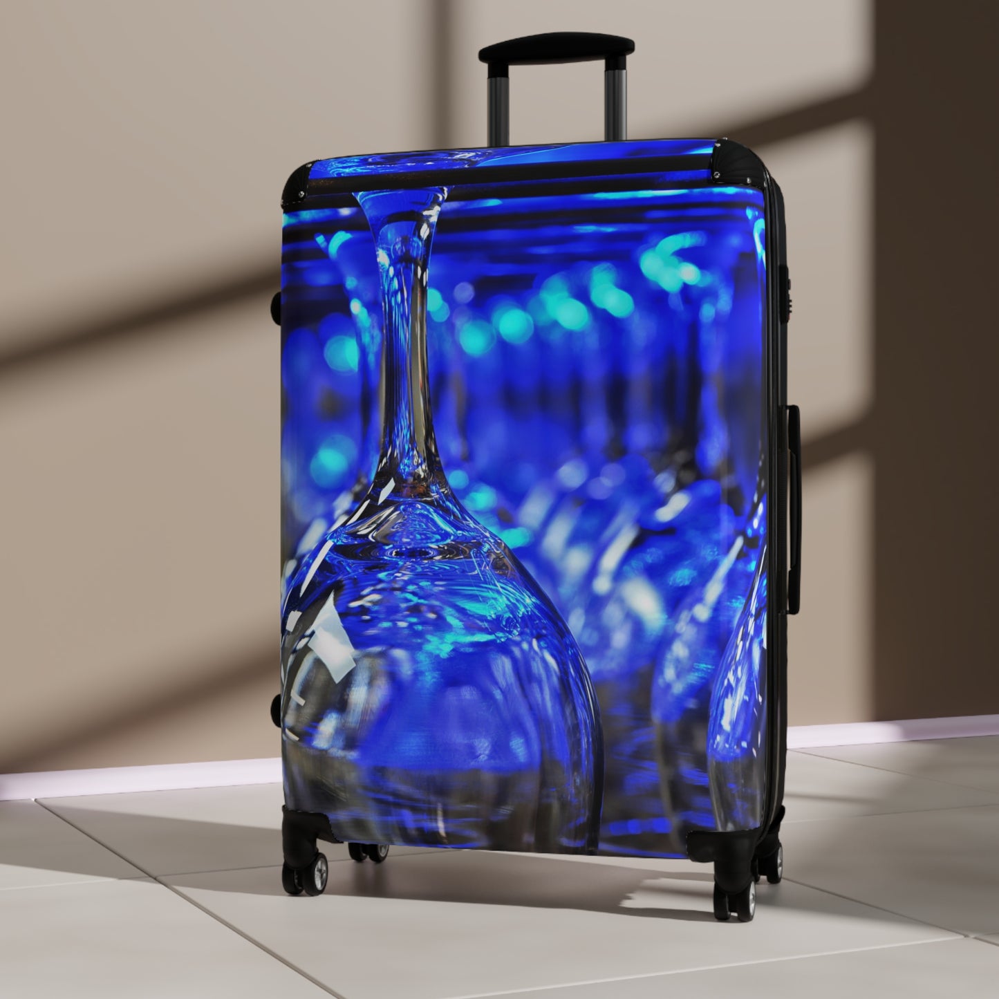 Blue Glassware Design Suitcase