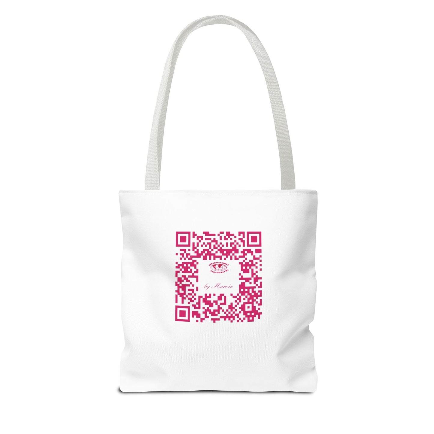 Photography Tote Bag with QR Code, Eco-Friendly Shopping Tote, Art Design Bag, Gift for Photographers, Customizable Travel Bag