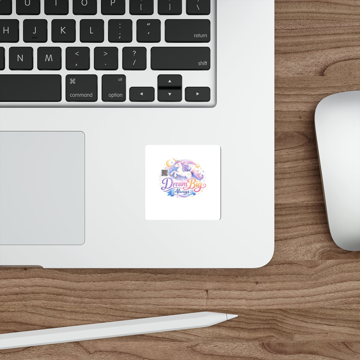 Dream Big Always Unicorn Die-Cut Sticker – Inspirational Pastel Vinyl Sticker for Laptops, Journals & Gifts
