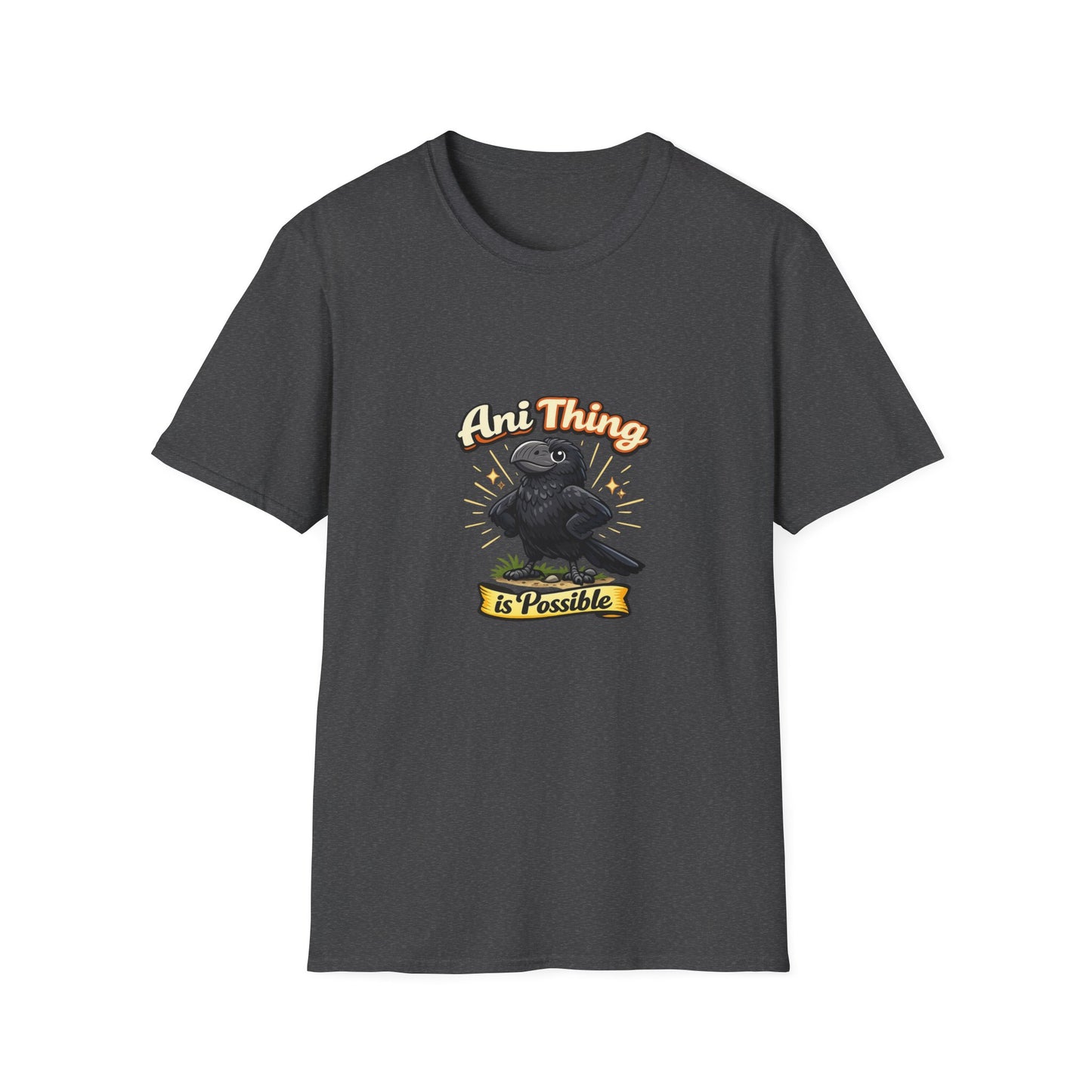 Crow Enthusiasm T-Shirt — "Any Thing Is Possible" Retro Graphic