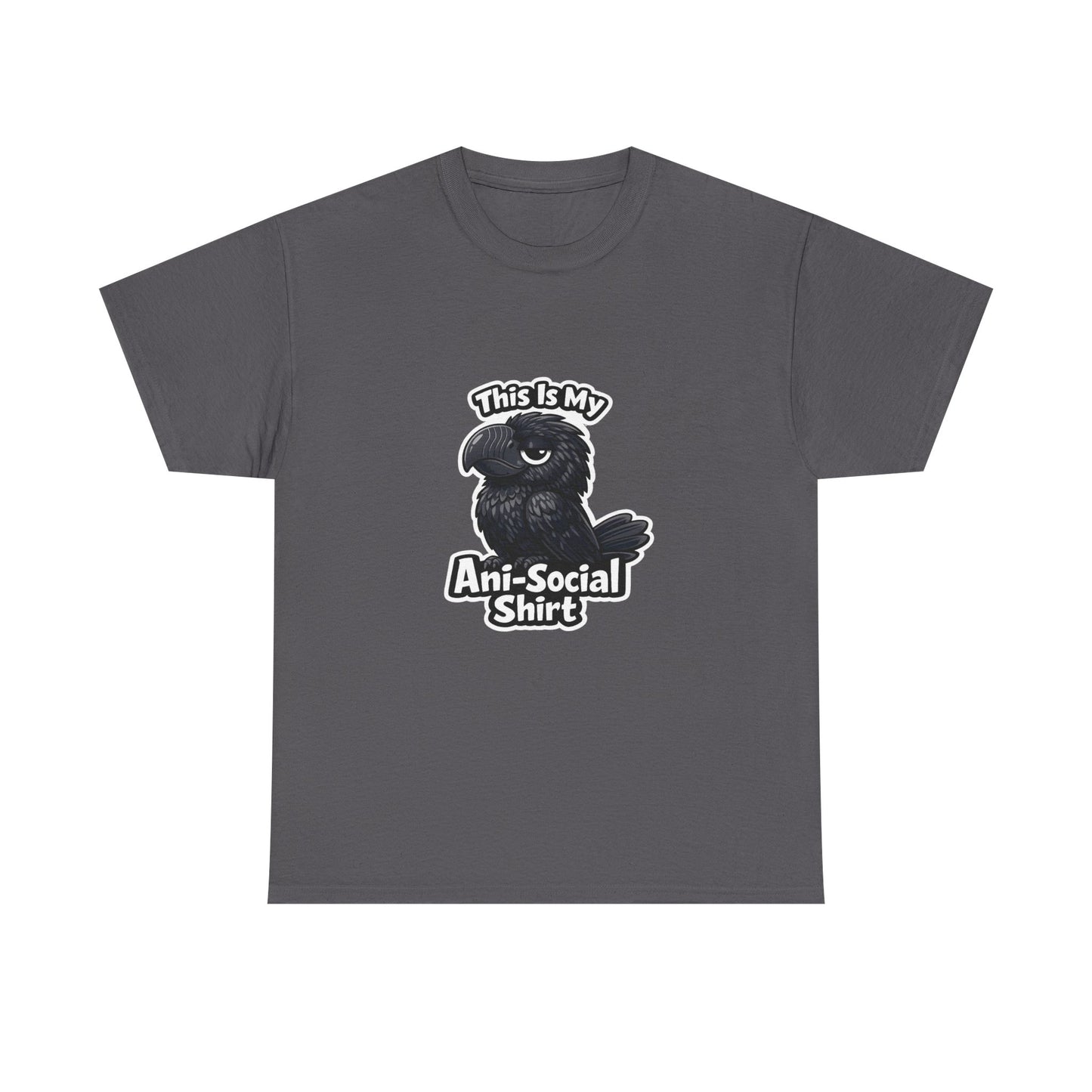 Anti-Social Shirt T‑Shirt — Cute Grumpy Bird Graphic Tee
