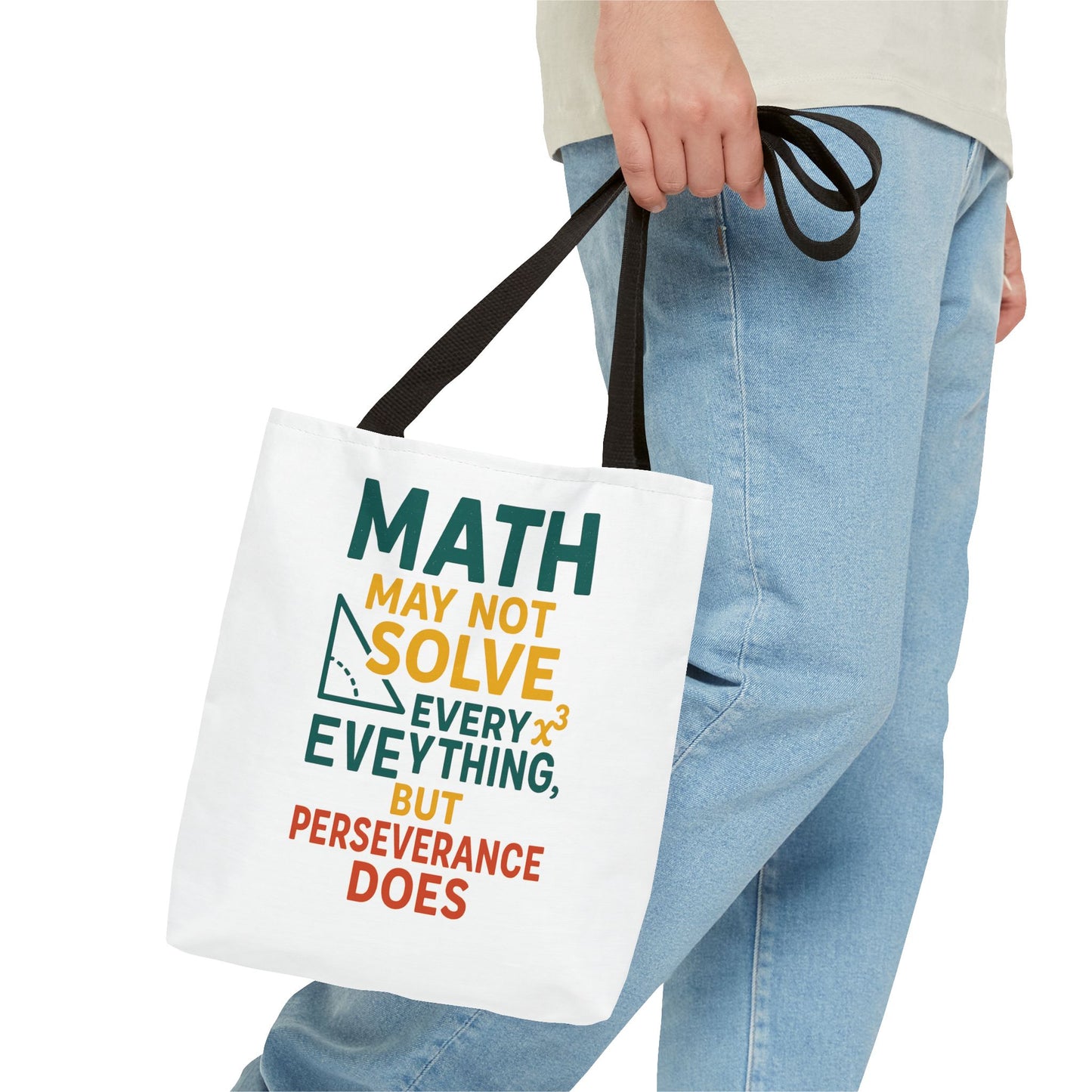 Inspirational Math Tote Bag, Motivational Carry-all, Teacher's Gift, Student Accessory, Study Essentials, QR Code Bag