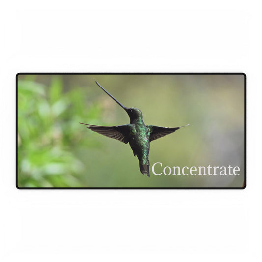 Hummingbird 'Concentrate' Desk Mat — Large Motivational Mouse Pad