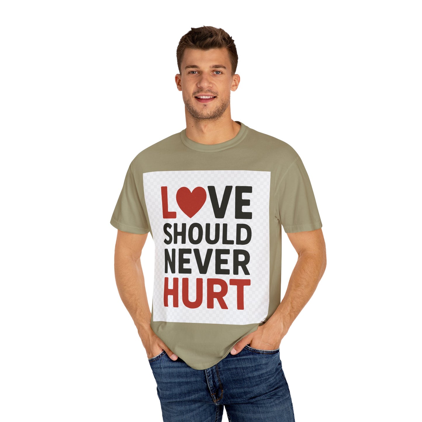 Love Should Never Hurt Unisex T-Shirt, Empowerment Tee, Gift for Couples, Awareness Shirt, Casual Comfort Wear
