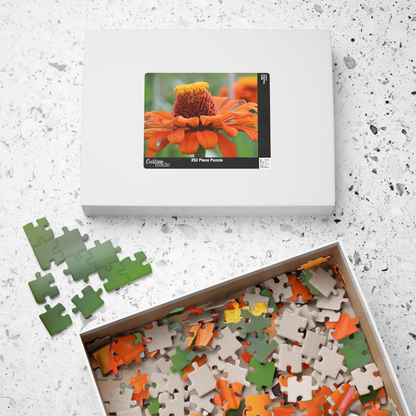 Zinnia Bloom Jigsaw Puzzle — 110/252/520/1014-Piece Floral Puzzle for Relaxation & Gifts