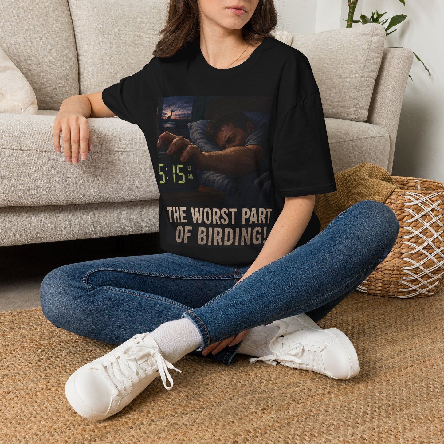 T-Shirt — "The Worst Part of Birding" Funny Early-Morning Birdwatcher Tee