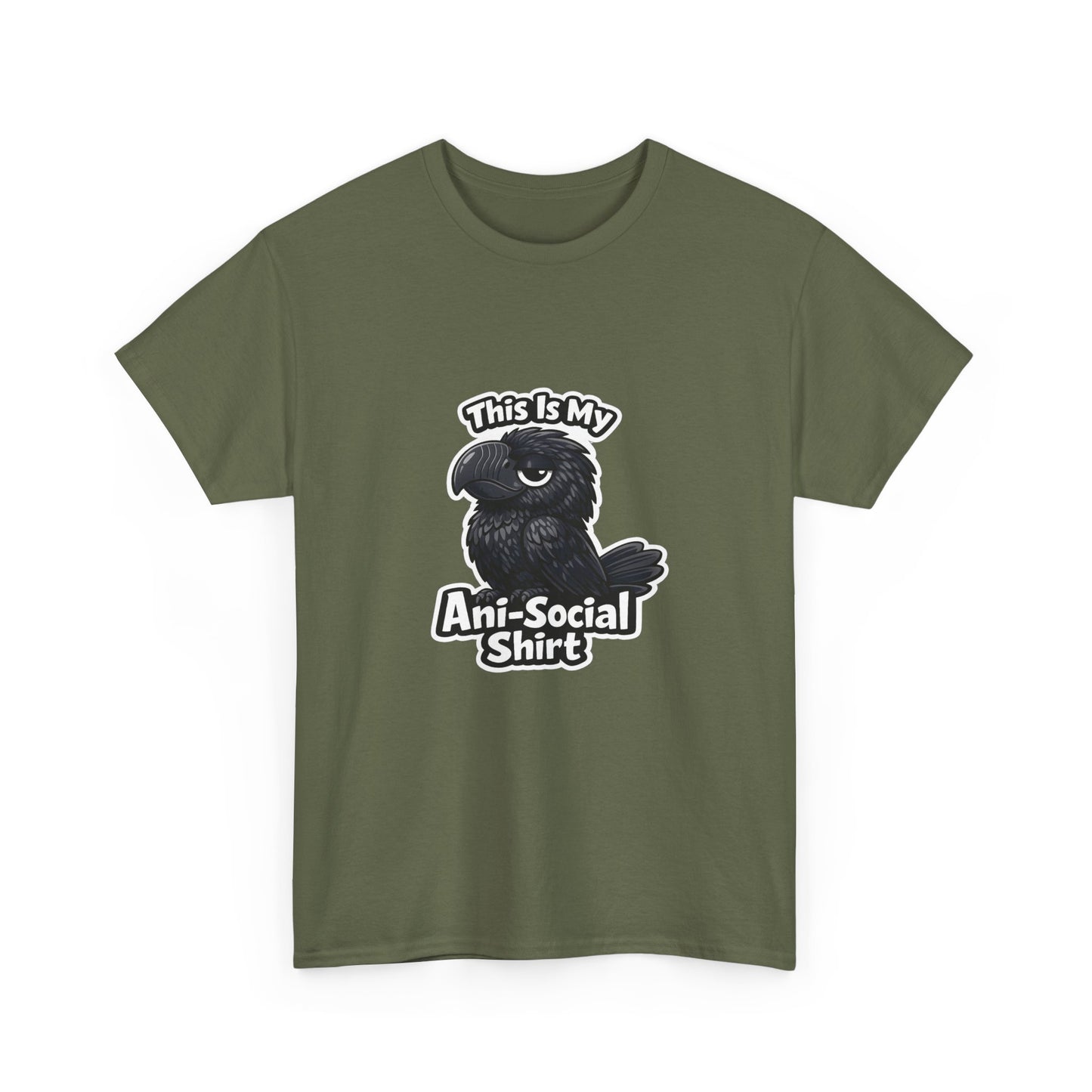 Anti-Social Shirt T‑Shirt — Cute Grumpy Bird Graphic Tee