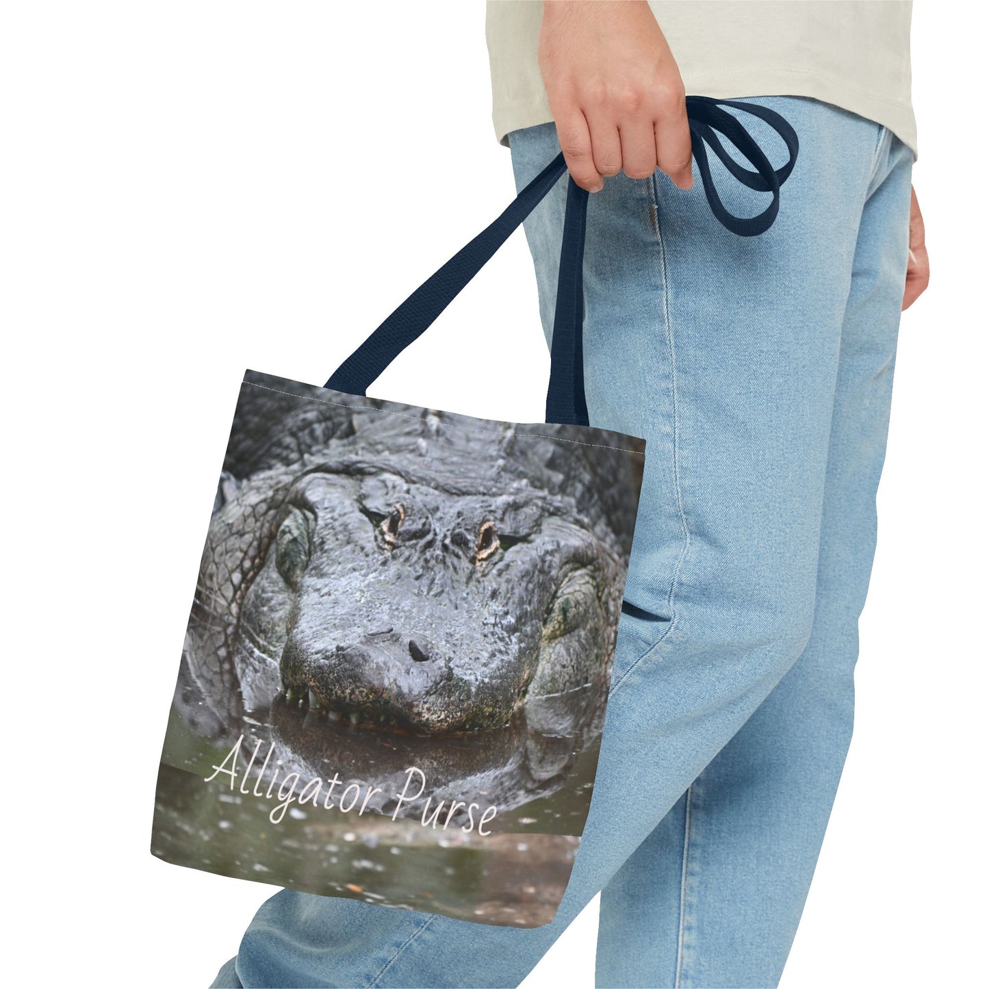 Alligator Print Tote Bag, Wildlife Lover Gift, Eco-Friendly Bag, Beach Tote, Animal Lovers' Accessory, Unique Alligator Purse
