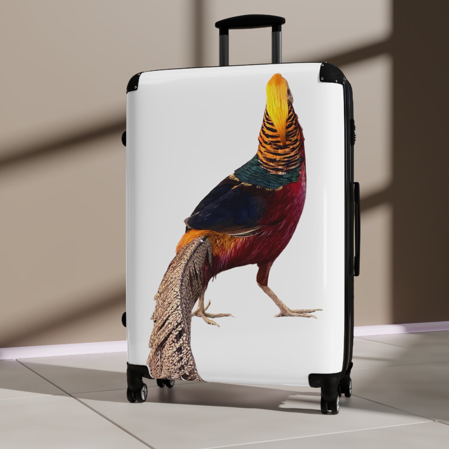 Pheasant Print Suitcase – Colorful Gamebird Carry-On Luggage