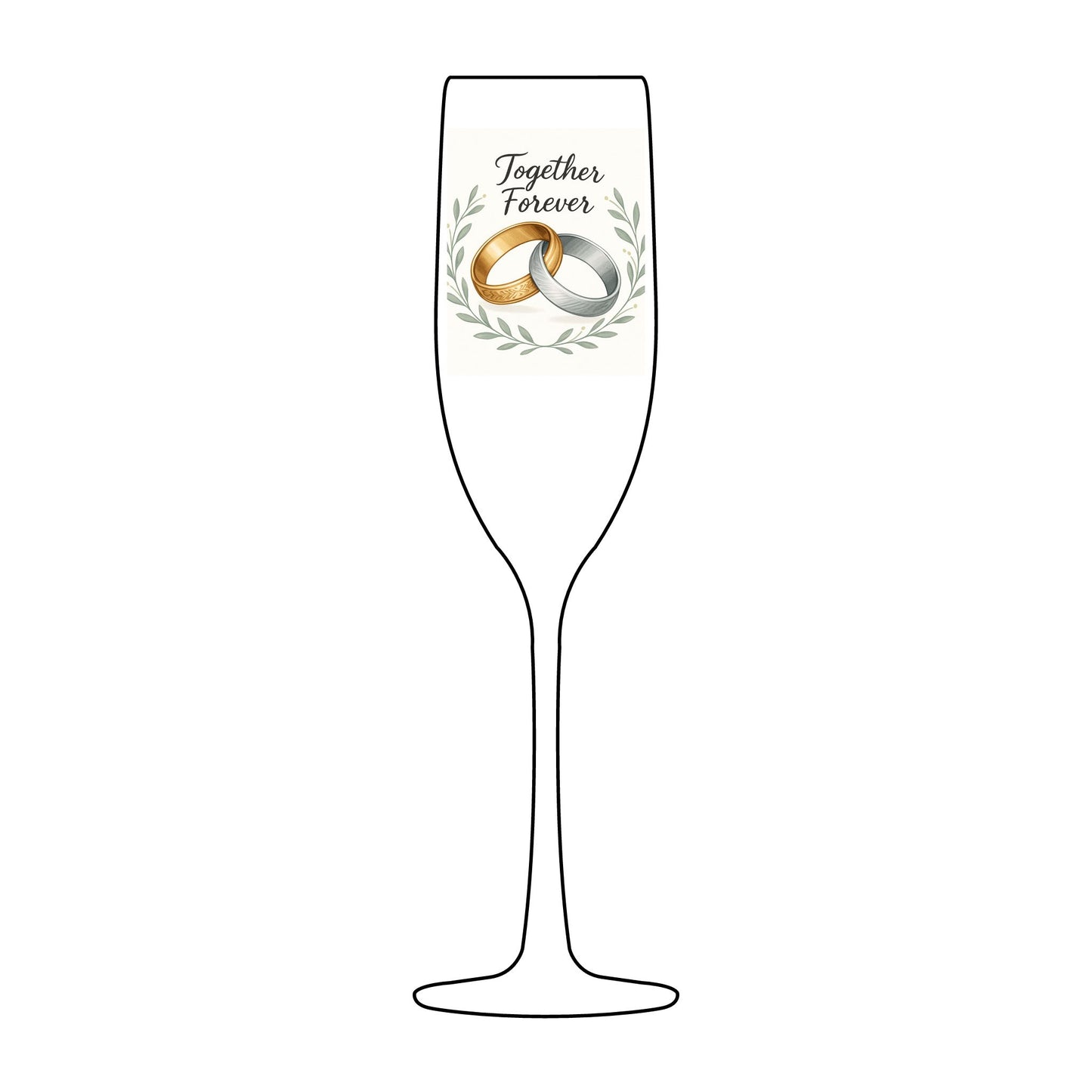 Personalized Engraved Champagne Glass - Together Forever - Wedding Gift, Bridal Shower, Anniversary, Toasting Flute, Custom Glassware