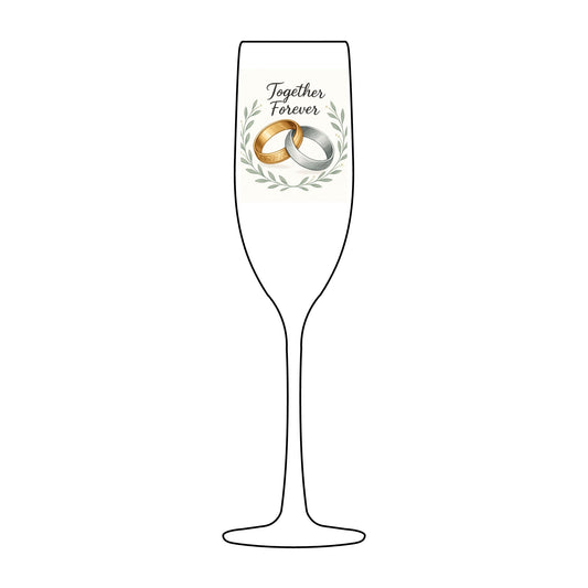 Personalized Engraved Champagne Glass - Together Forever - Wedding Gift, Bridal Shower, Anniversary, Toasting Flute, Custom Glassware