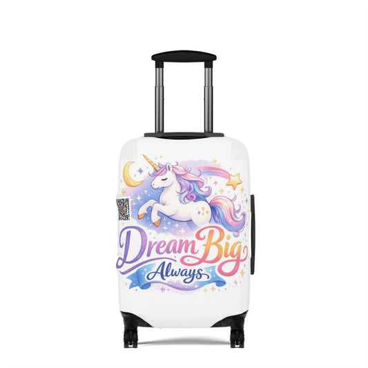 Unicorn Luggage Cover — 'Dream Big Always' Travel Protector