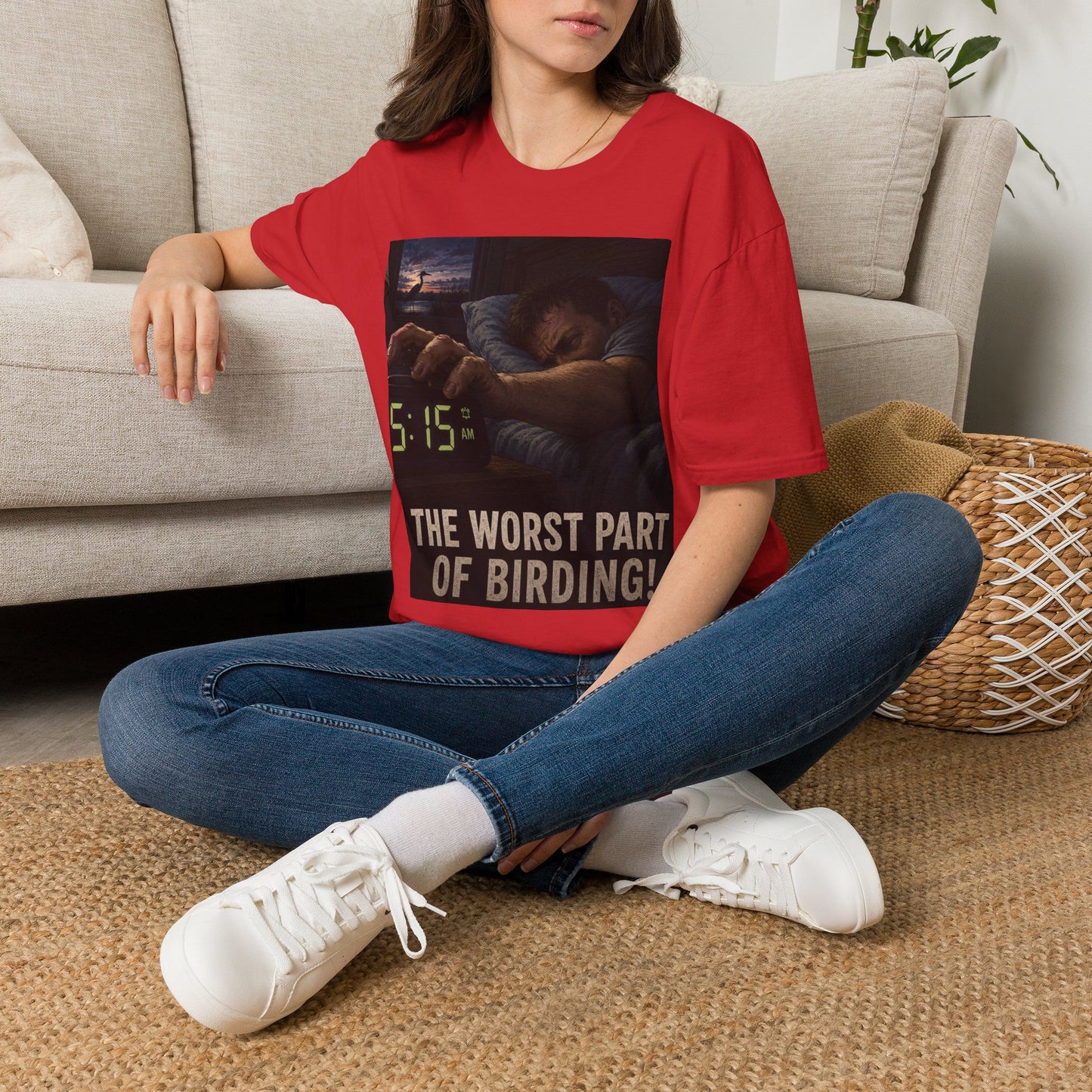 T-Shirt — "The Worst Part of Birding" Funny Early-Morning Birdwatcher Tee