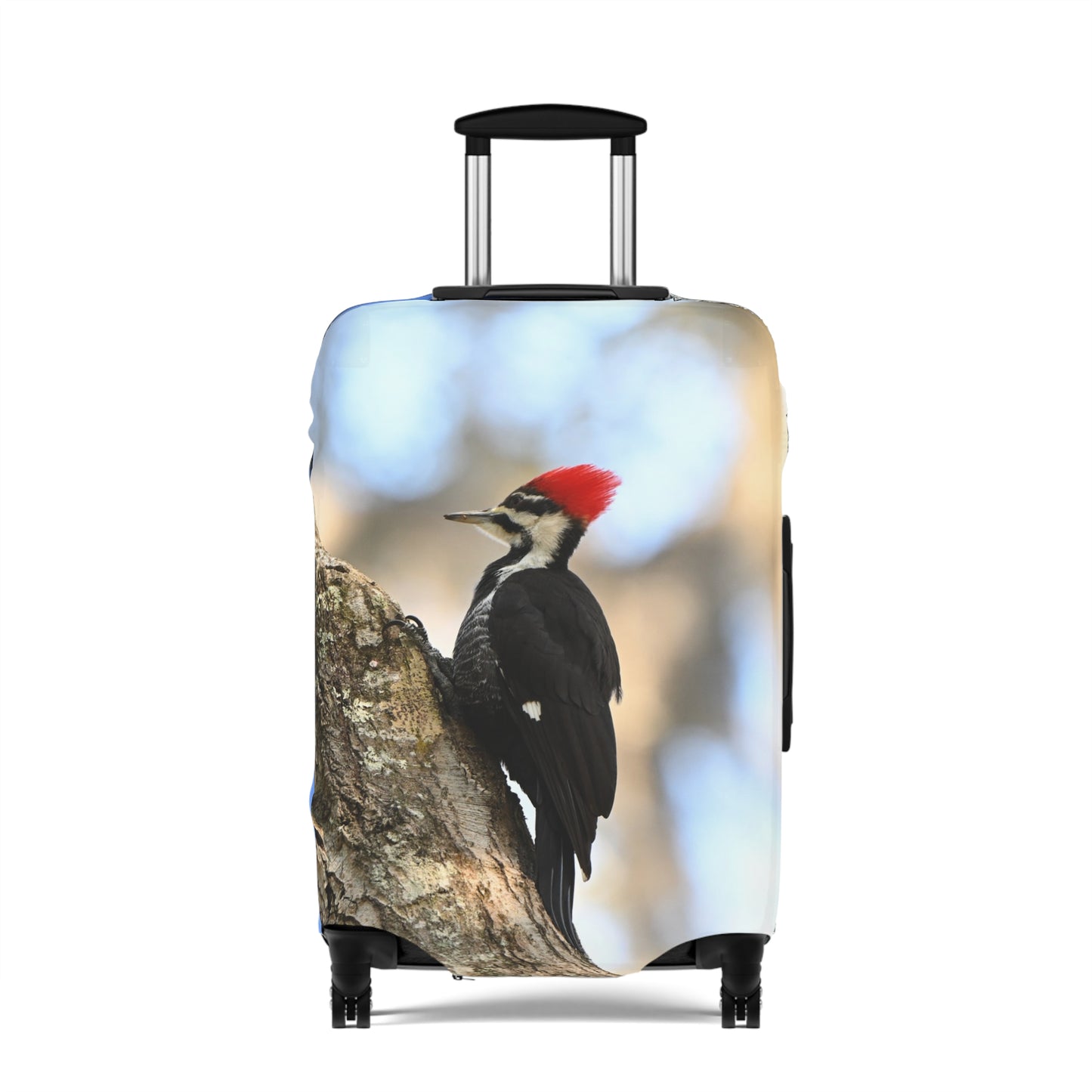 Pileated Woodpecker Luggage Cover — Wildlife Travel Suitcase Protector