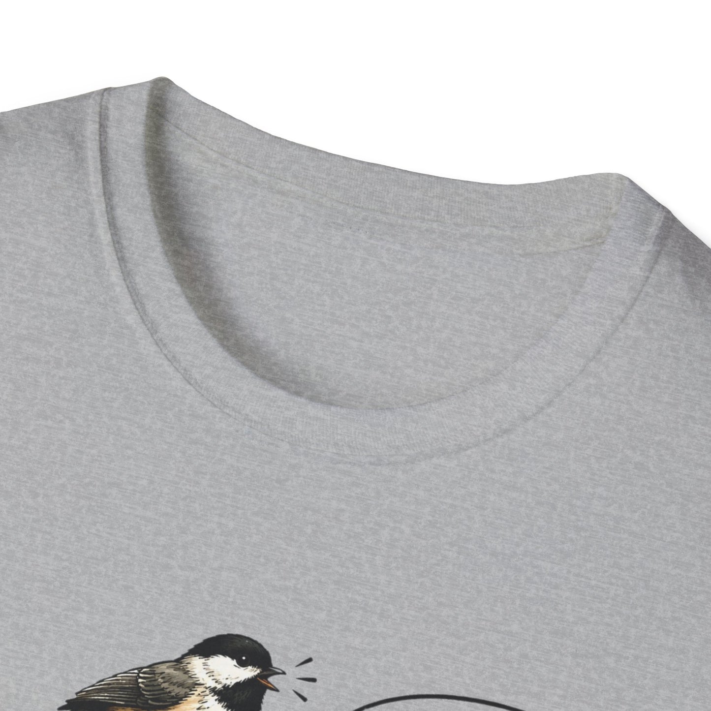 Birdwatcher Photographer T‑Shirt — “Shhh, I hear him!” Nature Lover Tee