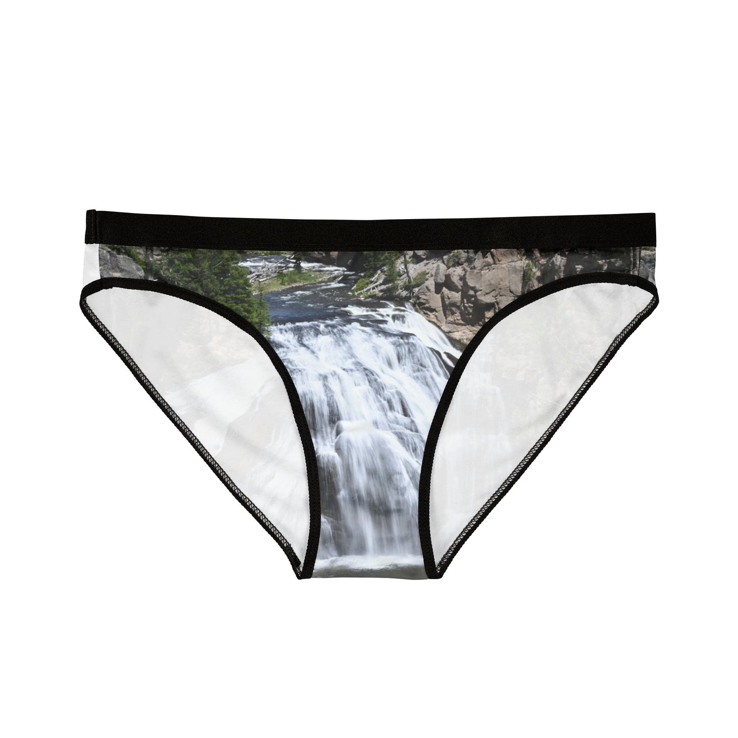 Waterfall Print Women’s Underwear, AOP Briefs for Nature Lovers, Eco-Friendly Lingerie, Unique Gifts, Comfortable Daily Wear