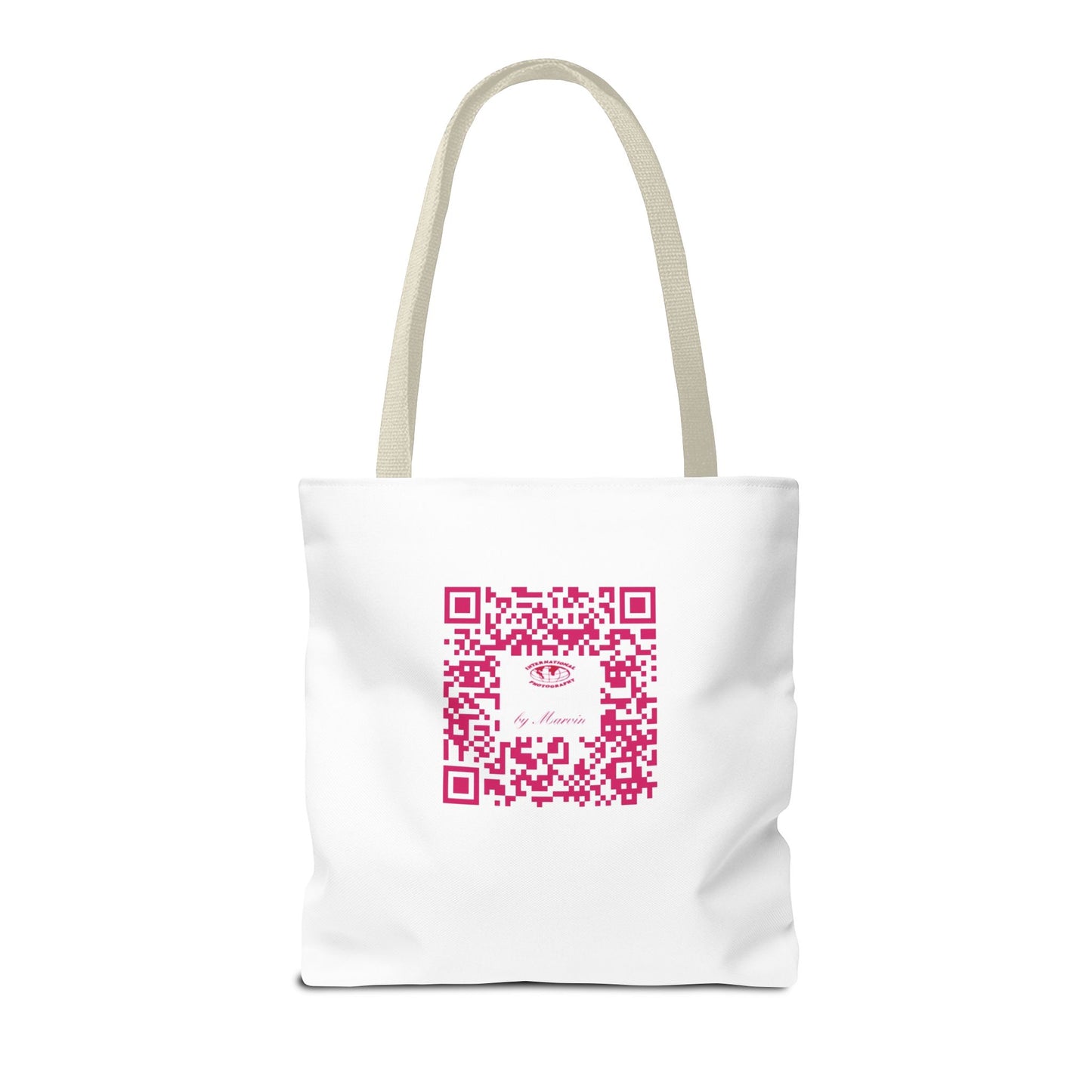 Photography Tote Bag with QR Code, Eco-Friendly Shopping Tote, Art Design Bag, Gift for Photographers, Customizable Travel Bag