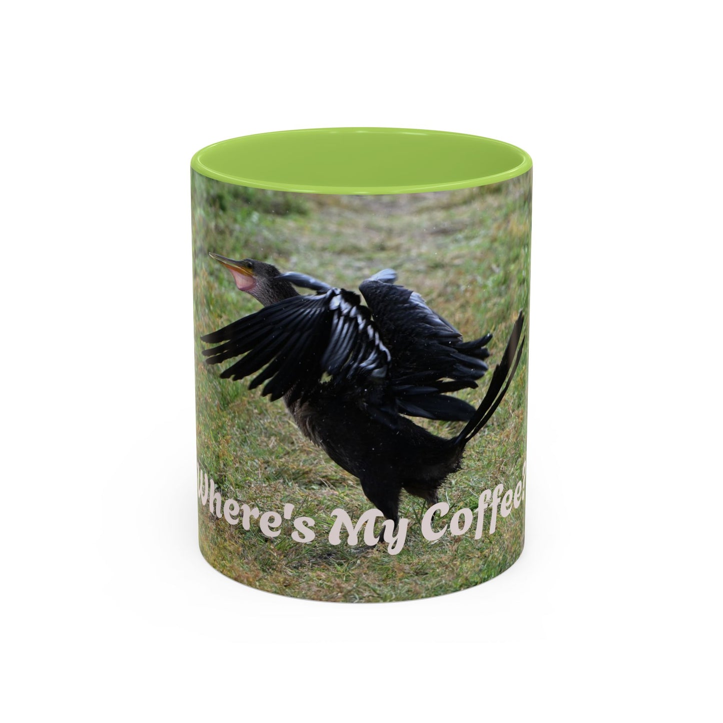 Where's My Coffee? Accent Coffee Mug – Funny Crow Bird Coffee Cup (11/15oz)
