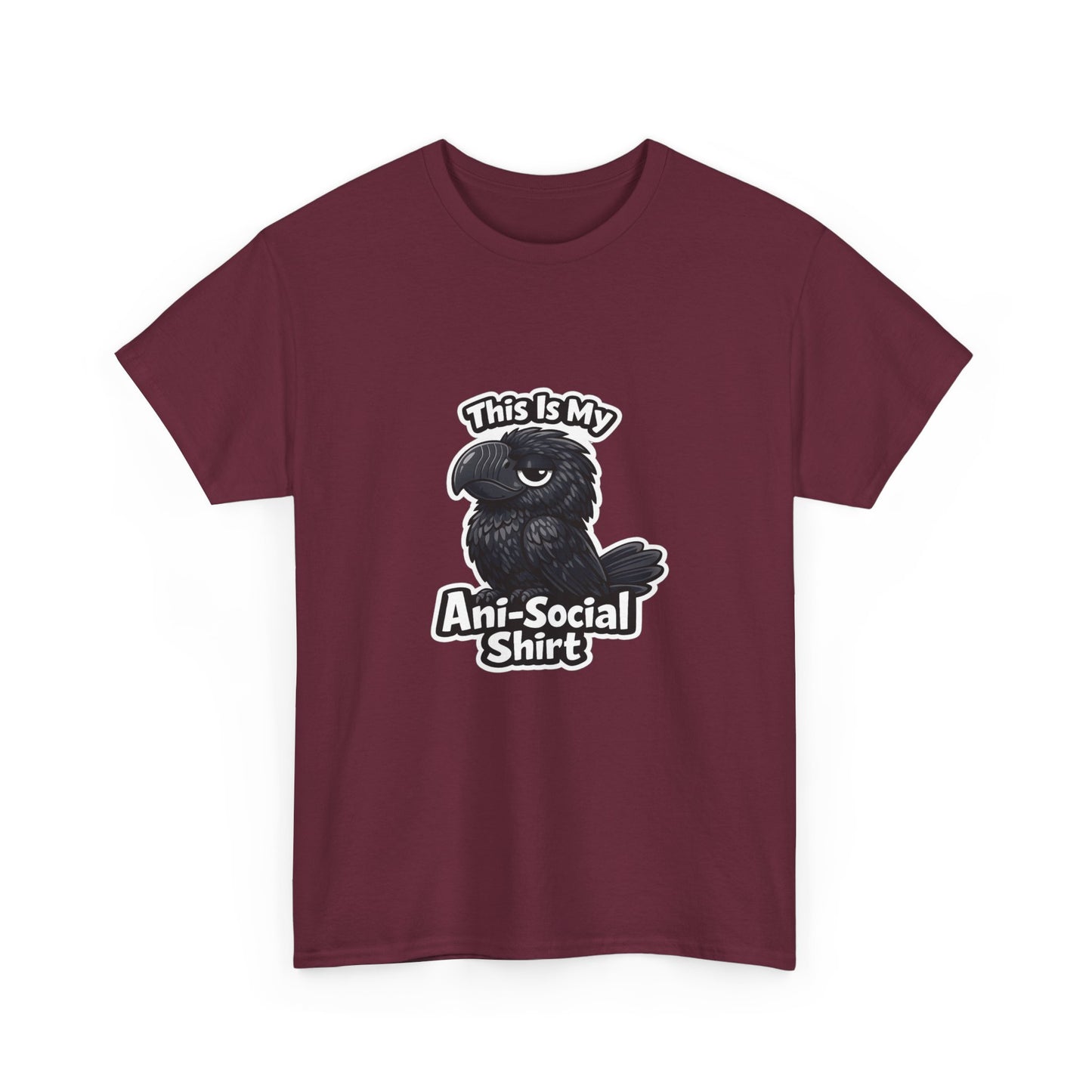 Anti-Social Shirt T‑Shirt — Cute Grumpy Bird Graphic Tee