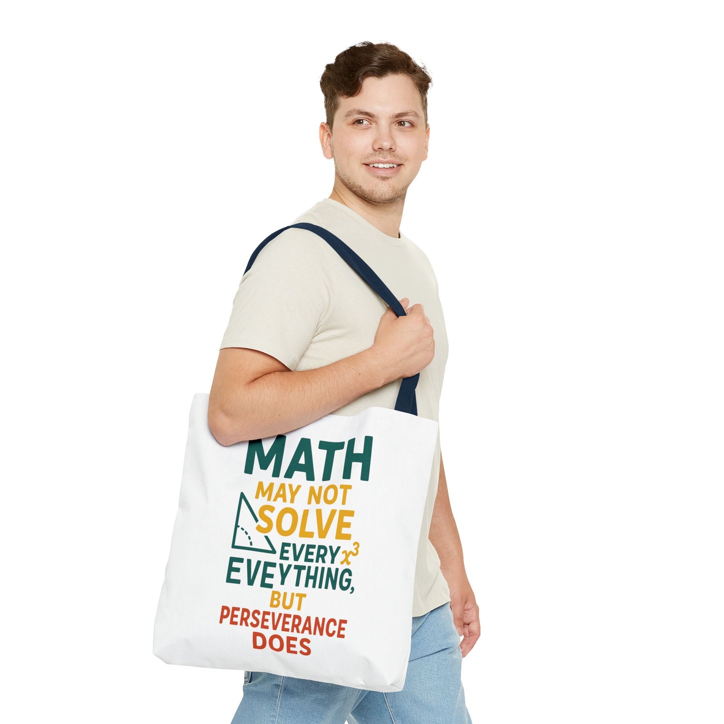 Inspirational Math Tote Bag, Motivational Carry-all, Teacher's Gift, Student Accessory, Study Essentials, QR Code Bag