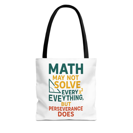 Inspirational Math Tote Bag, Motivational Carry-all, Teacher's Gift, Student Accessory, Study Essentials, QR Code Bag