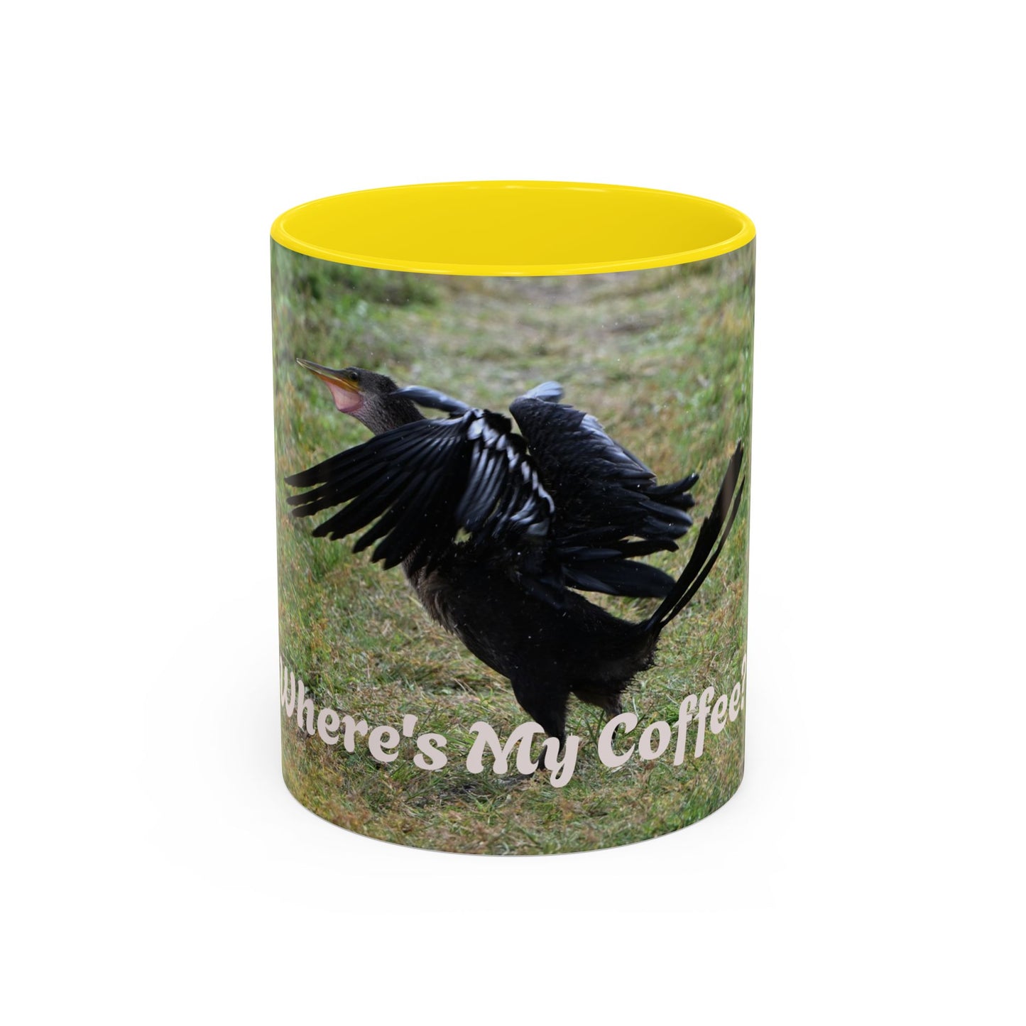 Where's My Coffee? Accent Coffee Mug – Funny Crow Bird Coffee Cup (11/15oz)