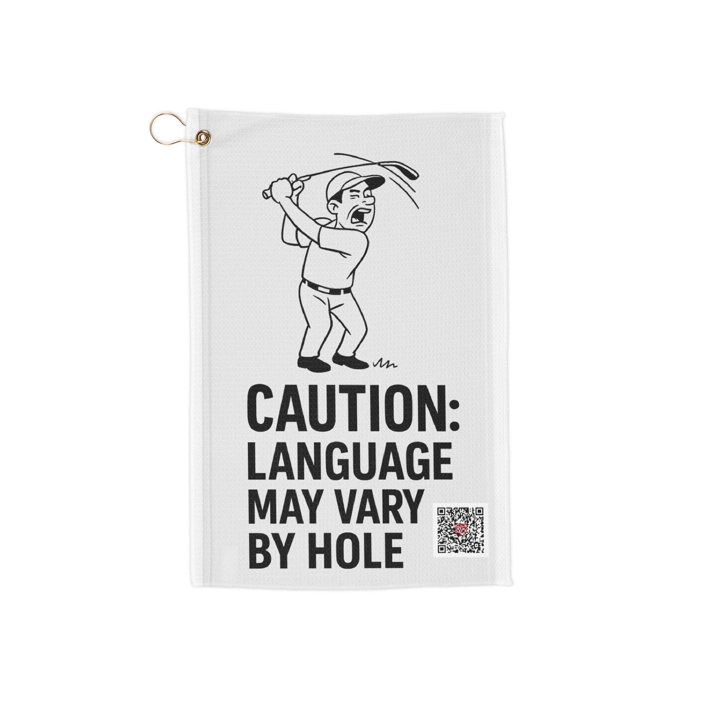 Golf Towel: Caution Language May Vary by Hole, Funny Golf Accessories, Golfing Gift, Sports Towel, Humor Towel