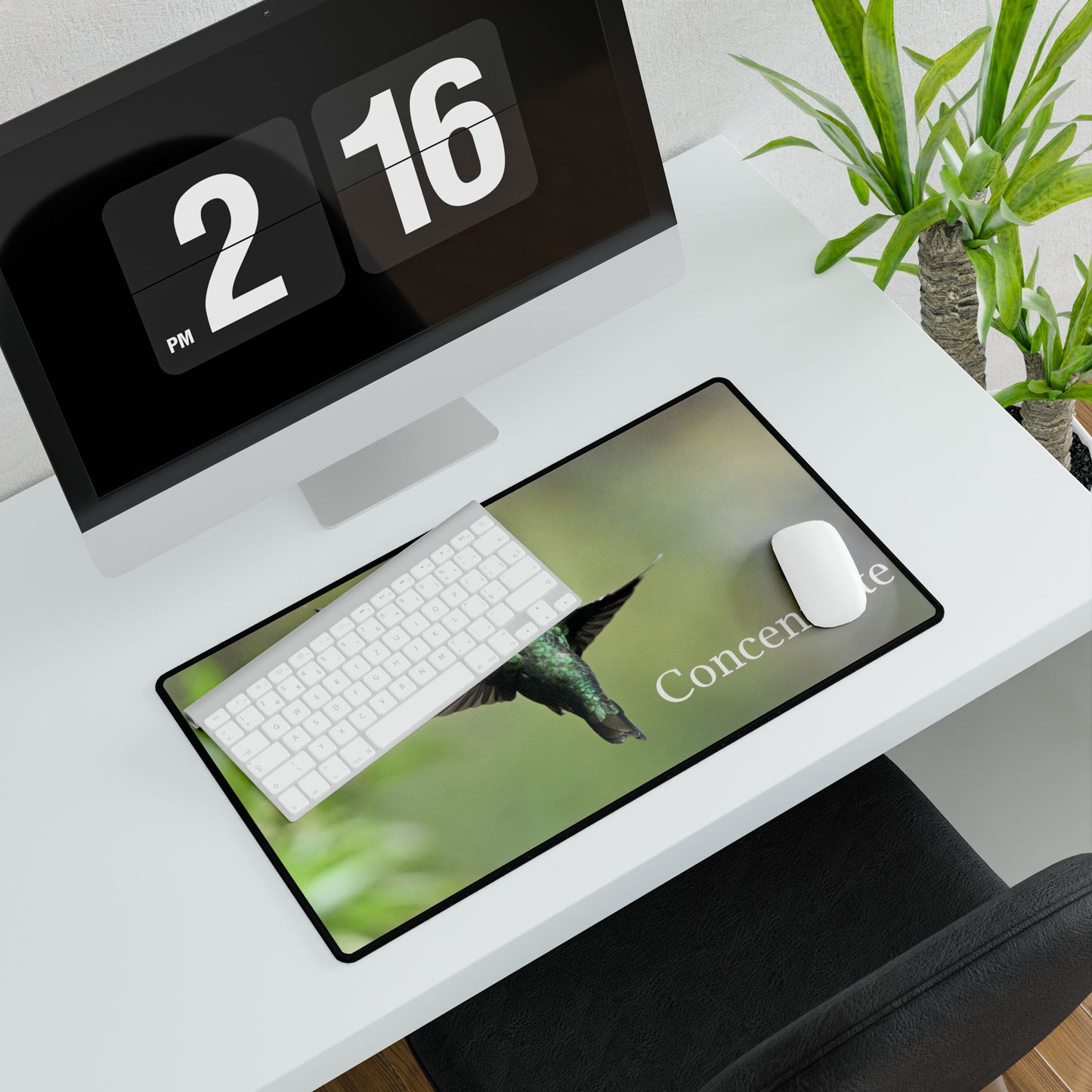 Hummingbird 'Concentrate' Desk Mat — Large Motivational Mouse Pad