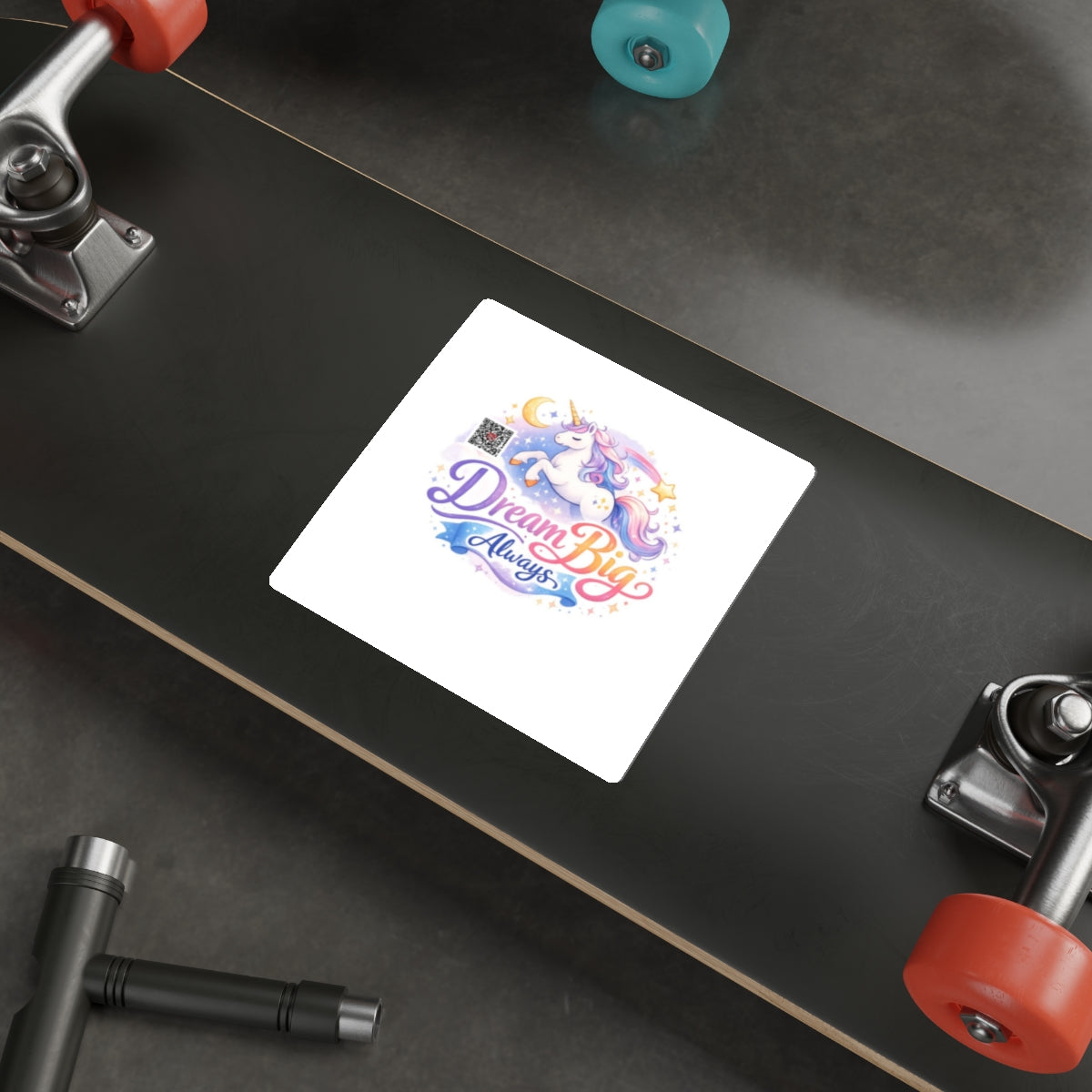 Dream Big Always Unicorn Die-Cut Sticker – Inspirational Pastel Vinyl Sticker for Laptops, Journals & Gifts