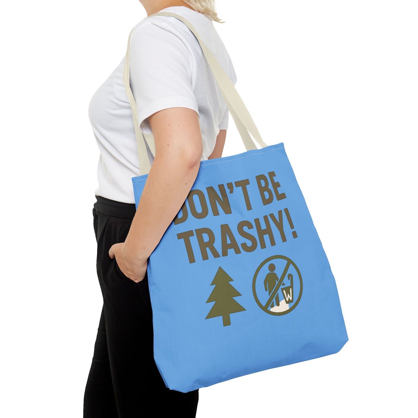 Eco-Friendly Tote Bag - "Don't Be Trashy" | Reusable Shopping Bag, Gift for Environmentalists, Beach Bag, Everyday Carry