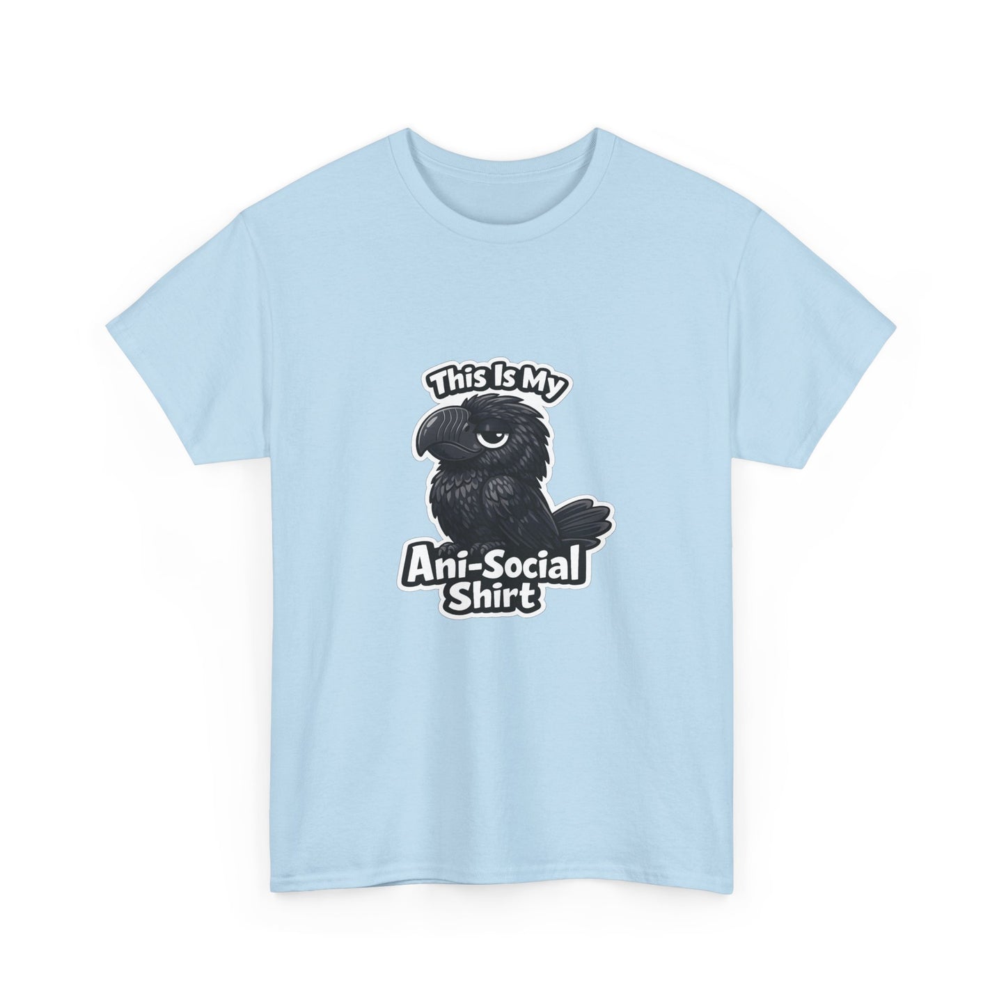 Anti-Social Shirt T‑Shirt — Cute Grumpy Bird Graphic Tee