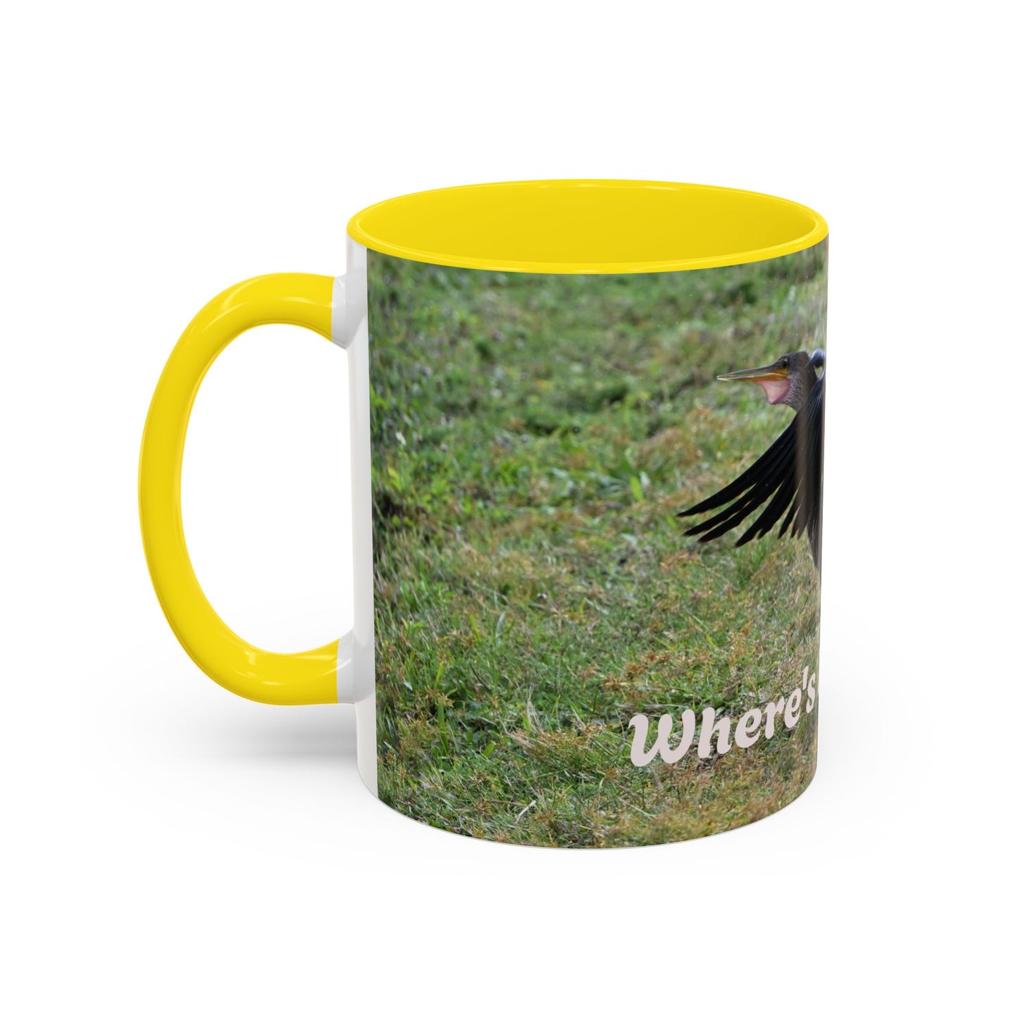 Where's My Coffee? Accent Coffee Mug – Funny Crow Bird Coffee Cup (11/15oz)