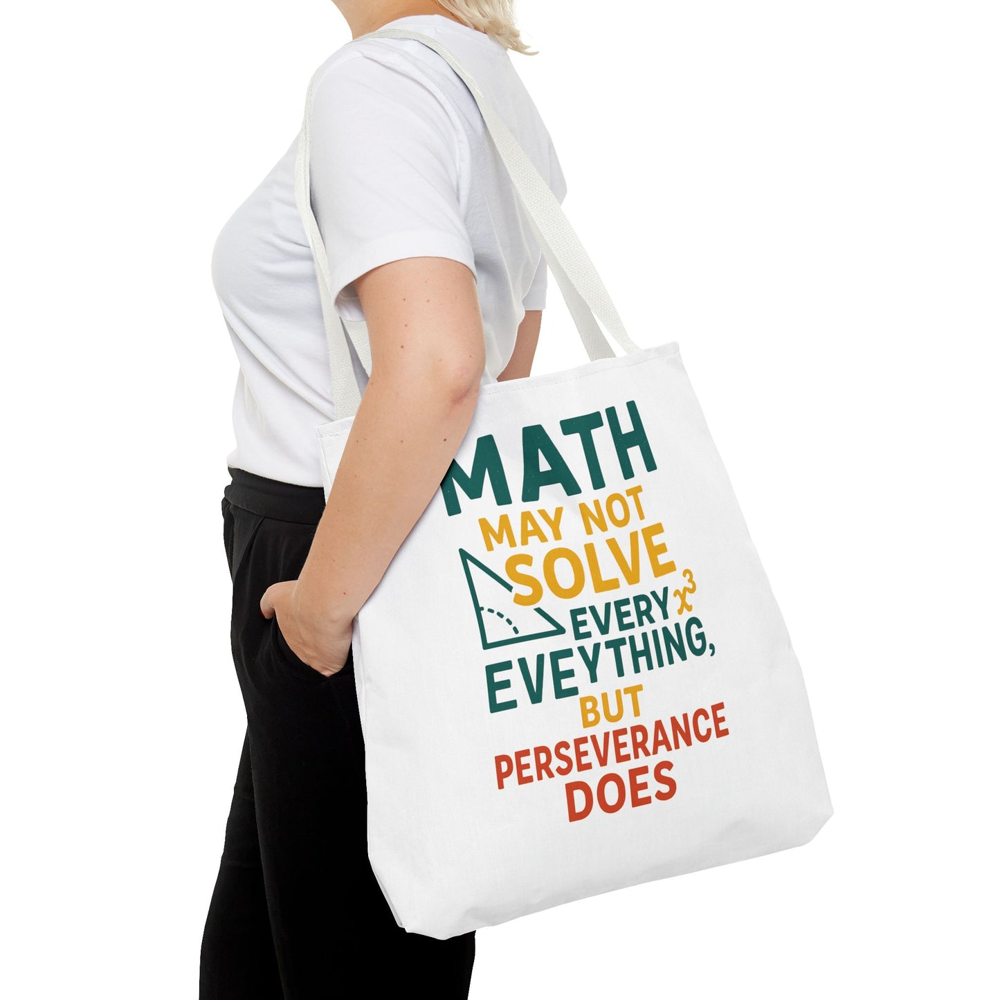 Inspirational Math Tote Bag, Motivational Carry-all, Teacher's Gift, Student Accessory, Study Essentials, QR Code Bag