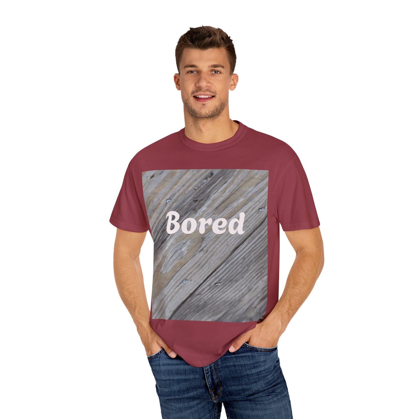 Bored Unisex Garment-Dyed T-Shirt, Casual Tee, Relaxed Shirt, Gift for Teens, Everyday Wear, Comfortable Clothing