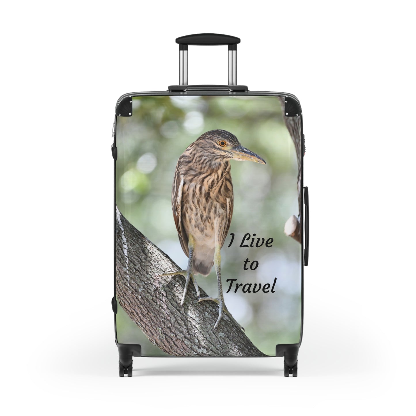 Travel Suitcase - I Live to Travel, Luggage for Adventurers, Travel Gift, Vacation Bag, Holiday Packing, Unique Travel Case