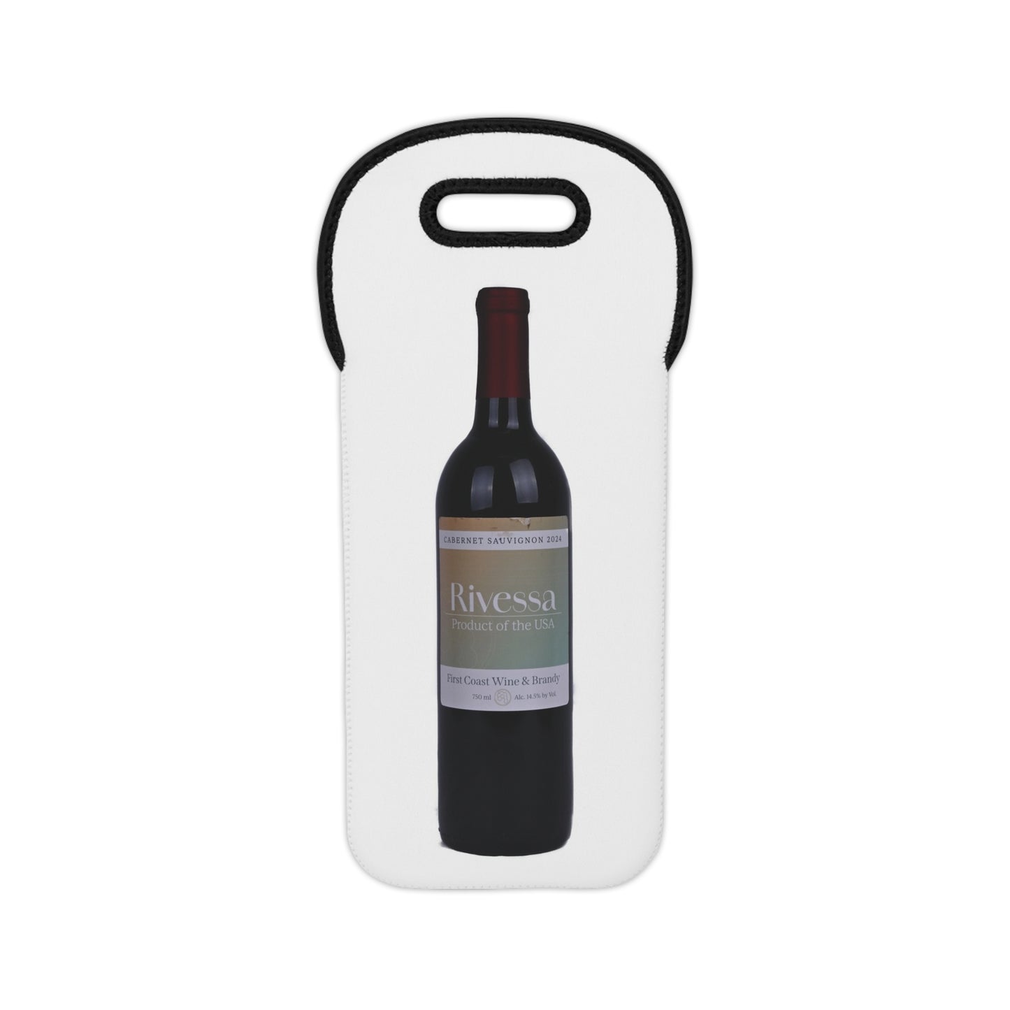 Neoprene Wine Bottle Tote — Insulated Single Bottle Carrier with Handle