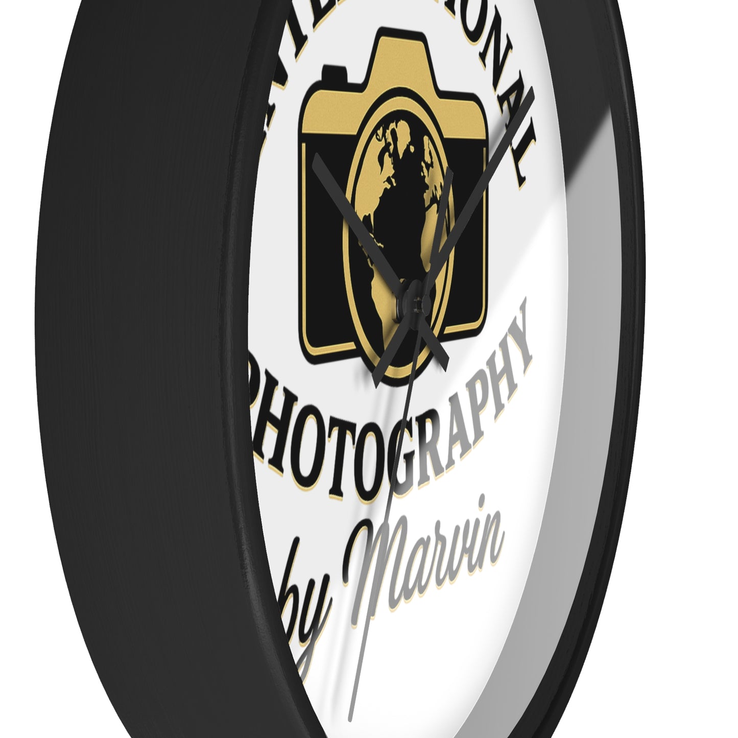 International Photography Wall Clock — "by Marvin" Personalized Photographer Gift