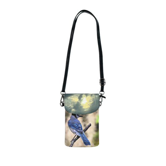 Stylish Small Cell Phone Wallet - Bird & Cloud Design, Minimalist Purse, Travel Accessory, Great Gift for Nature Lovers, Everyday Use