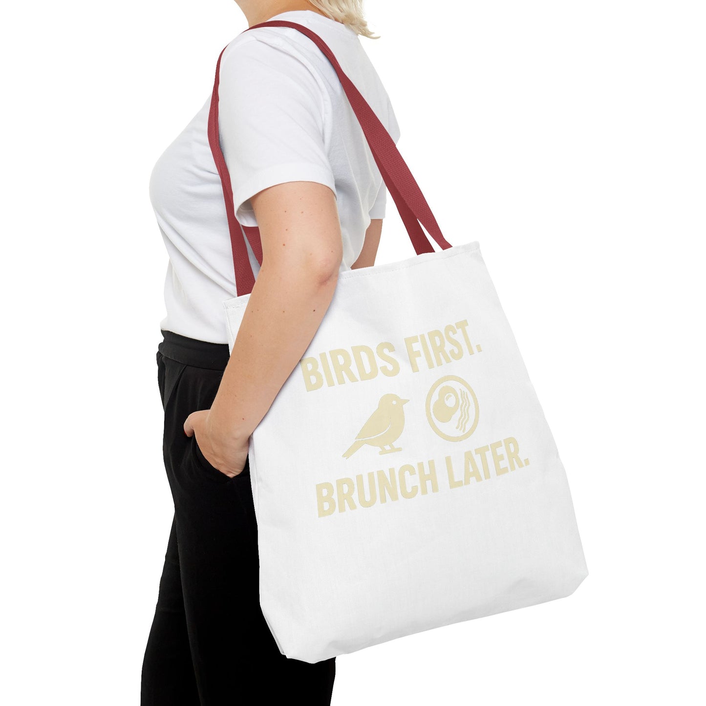 Birds First Brunch Later Tote Bag - Fun Grocery Bag, Eco-Friendly Shopping Tote, Perfect Gift for Brunch Lovers, Weekend Outings